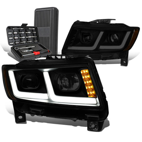 2011-2013 Grand Cherokee LED Tube Projector Headlight+Tool Box Tinted/Amber