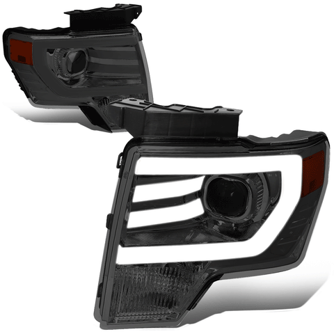 2009-2014 d F150 3D LED DRL Tube Bar Projector Headlight Headlamp Smoked