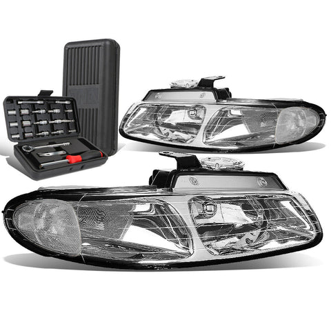 1996-2000 Grand Caravan Grand Voyager Chrome/Clear Signal Headlight+Tool Box
