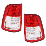 Tail Light Set For 2019-22 Ram 1500 LH RH Clear/Red with Chrome Housing Halogen