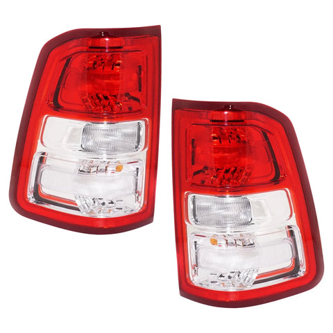 Tail Light Set For 2019-22 Ram 1500 LH RH Clear/Red with Chrome Housing Halogen