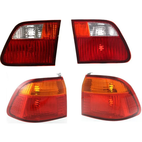 Tail Light For 99-2000 Honda Civic Kit Driver and Passenger Side Inner and Outer