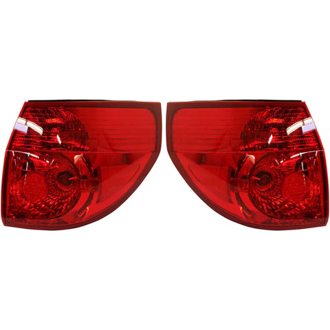 Halogen Tail Light Set For 2006-2010 Toyota Sienna Outer Red Lens w/ Bulbs 2Pcs