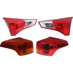 Tail Light For 2013-2015 Toyota RAV4 Driver and Passenger Side Inner and Outer