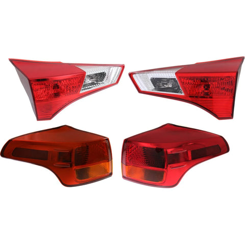 Tail Light For 2013-2015 Toyota RAV4 Driver and Passenger Side Inner and Outer