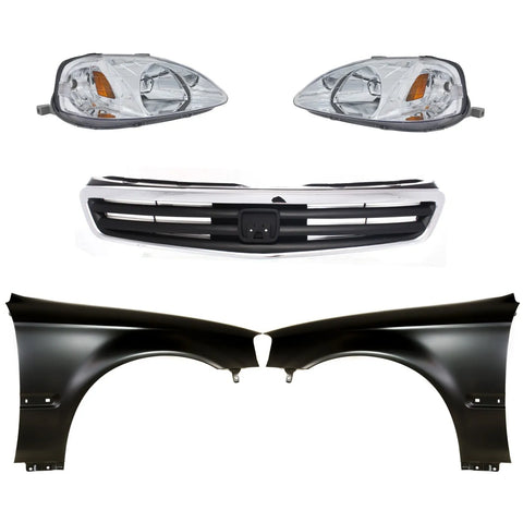 Headlight Driving Head light Headlamp Kit Driver & Passenger Side Sedan