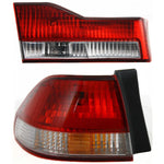 Tail Light Set For 2001-2002 Honda Accord Left Inner and Outer Clear/Red Halogen