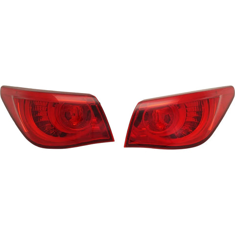 Tail Light Set For 2014-2015 Infiniti Q50 Left and Right Outer Red Lens LED