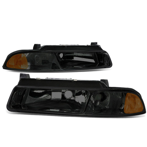 1995-2000 Dodge Stratus Pair OE Style Smoked Housing Headlight Headlamps Set