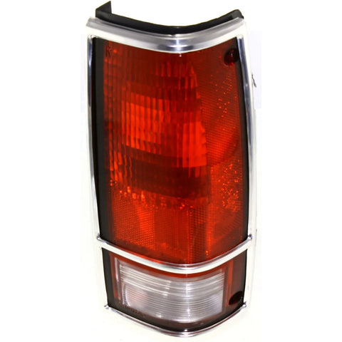 Halogen Tail Light For 1982-1993 Chevy S10 Right Clear & Red Lens w/ Chrome Trim