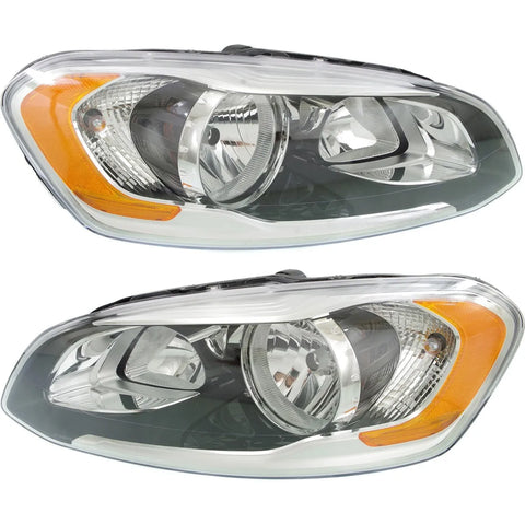 Headlight Set For 2014-2017 Volvo XC60 Left and Right With Bulb 2Pc