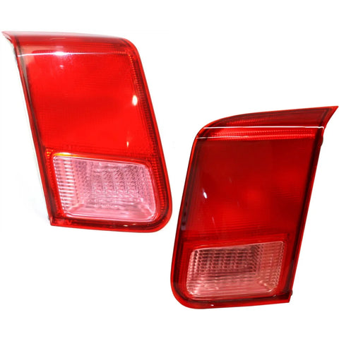 Halogen Tail Light Set For 2001-2002 Honda Civic Sedan Inner Clear/Red 2Pcs