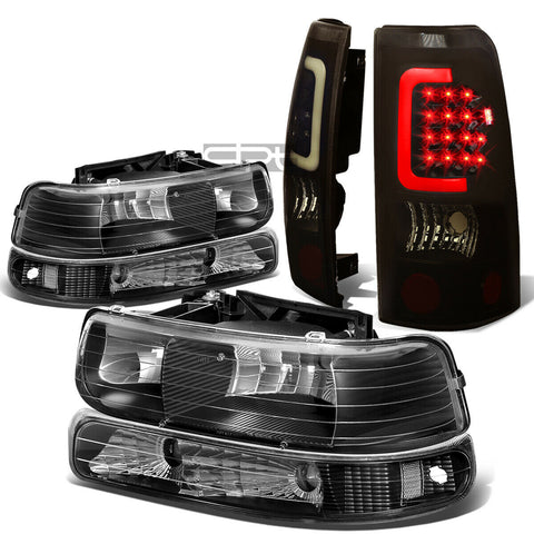 99-02 SILVERADO BLACK HEADLIGHT+CLEA