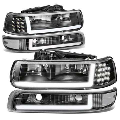 1999-2002 Chevy Silverado LED DRL Headlight Corner Bumper Turn Signal Lamps