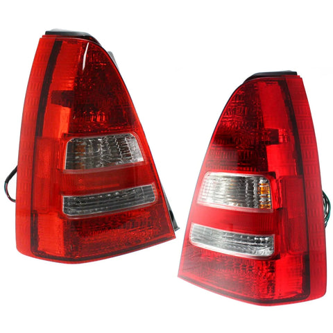 Halogen Tail Light Set For 2003-2005 Subaru Forester Clear/Red Lens w/Bulbs 2Pcs