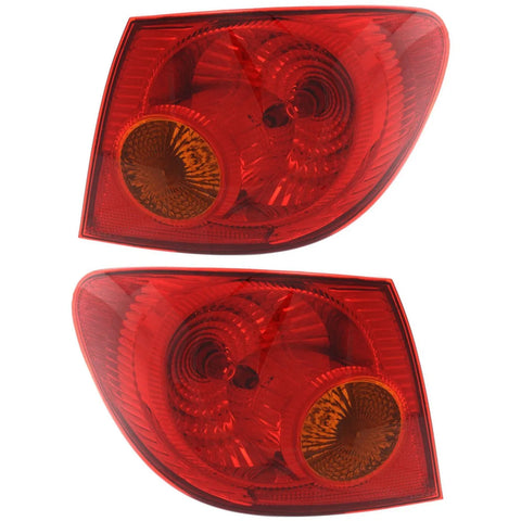 Set of 2 Tail Light For 2003-2004 Toyota Corolla LE LH & RH w/ Bulb(s)