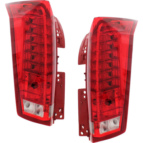 Halogen Tail Light Set For 2010-2016 Cadillac SRX Clear/Red Lens w/ Bulbs 2Pcs