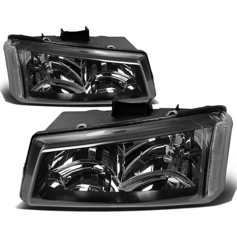2003-2006 Chevy Silverado Black Housing Clear Corner Upper Headlight/Lamp
