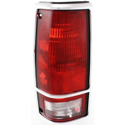 Halogen Tail Light For 1982-93 Chevrolet S10 Left Clear & Red Lens w/Chrome Trim