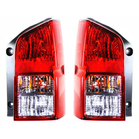 Halogen Tail Light Set For 2005-2012 Nissan Pathfinder Clr/Rd w/Bulbs 2Pcs CAPA