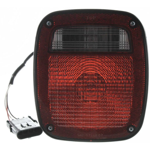 Halogen Tail Light For 1991-1995 Jeep Wrangler (YJ) Left Clear/Red Lens w/ Bulbs