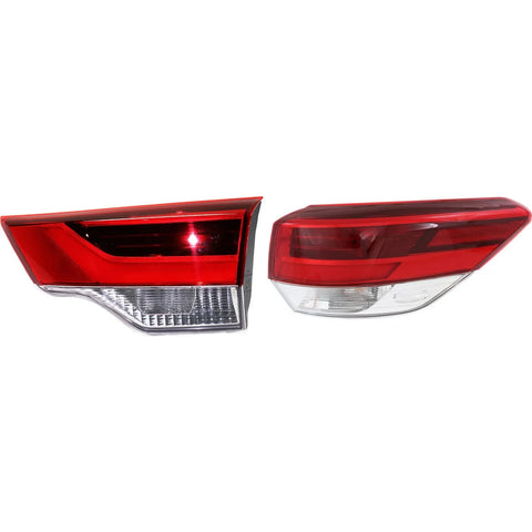 Tail Lights For 2017-2019 Toyota Highlander LH & RH Inner Outer Assy Halogen/LED