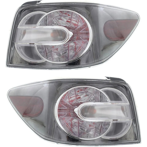 Halogen Tail Light Set For 2010-2012 Mazda CX-7 Clear & Red Lens w/ Bulbs 2Pcs