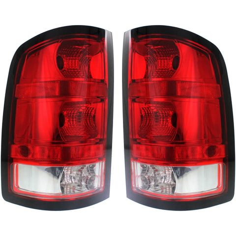 Halogen Tail Light Set For 2009-13 Chevy Silverado 1500 Hybrid w/Bulbs 2Pcs CAPA