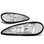99-05 Pontiac Grand Am Pair Chrome Housing Clear Side Front Bumper Headlight