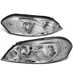 2006-2016 Chevy Impala Chrome Housing Clear Corner Bumper Headlight/Lamp Set