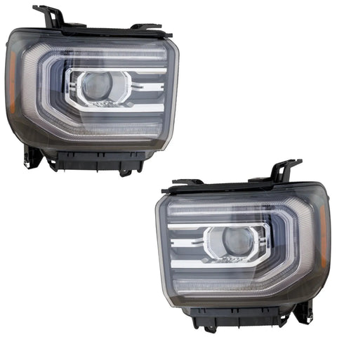 Set of 2 Headlights Driving Head lights Headlamps  Driver & Passenger Side Pair
