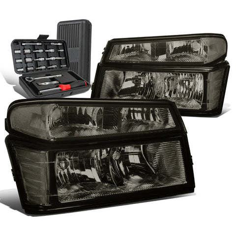 2004-2012 Colorado Canyon Smoked/Clear Side Headlight Bumper Lamps+Tool Box