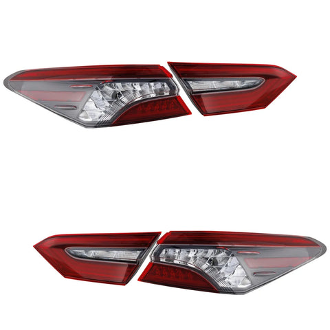 Tail Light Set For 2021-2022 Toyota Camry Camry LH RH Inner Outer Clear/Red