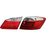 Tail Light Set For 2013-2015 Honda Accord Right Inner and Outer Clear/Red LED
