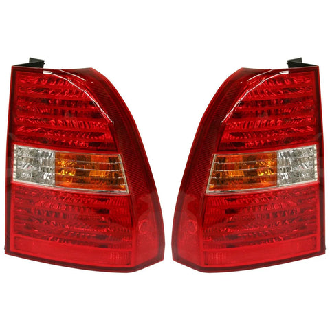 Halogen Tail Light Set For 2005-10 Kia Sportage Amber/Clr/Red w/Bulbs 2Pcs CAPA