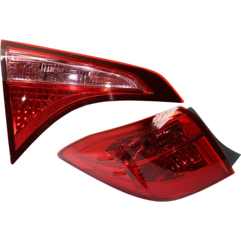 Tail Lights For 2017-2019 Toyota Corolla Left Side Inner Outer Assy Halogen CAPA