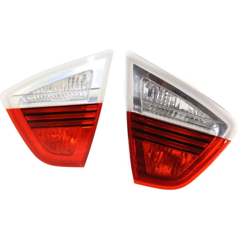 Halogen Tail Light Set For 2006 BMW 325i Sedan Inner Clear & Red Lens 2Pcs