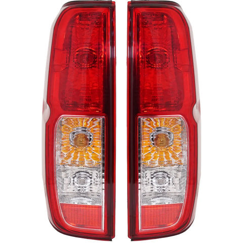 Halogen Tail Light Set For 2005-2014 Nissan Frontier Clear/Red w/Bulbs 2Pcs CAPA