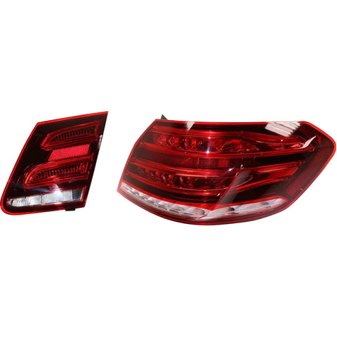 Tail Light Set For 2015-2016 MB E350 E300 RH Inner Outer Red Lens CAPA Assembly