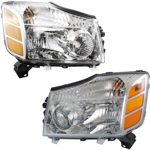 Headlights Fits 2004-2007 Titan 05-07 Armada Driver and Passenger Set