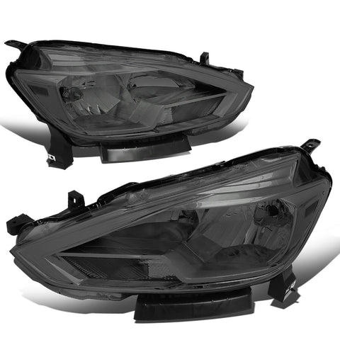 16-18 Nissan Sentra Factory Style Chrome Housing Smoked Lens Headlights Lamp