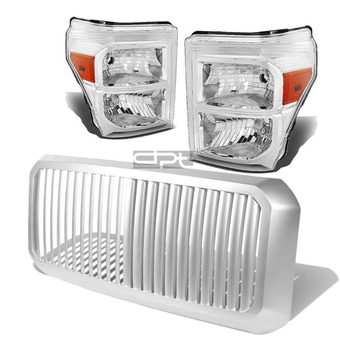 11+SUPERDUTY CHROME HEADLIGHT+AMBE
