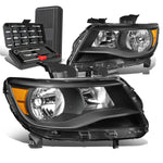 2015-2020 Chevy Colorado Pair Black/Amber Turn Signal Headlight+Tool Box