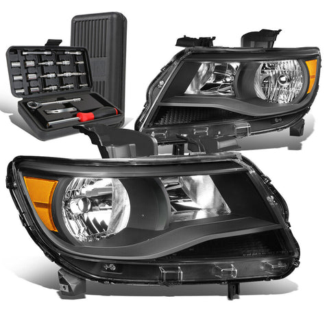 2015-2020 Chevy Colorado Pair Black/Amber Turn Signal Headlight+Tool Box