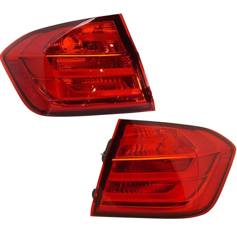 Tail Light Lens and Housing Left and Right Outer For 2012-15 BMW 328i 335i Sedan
