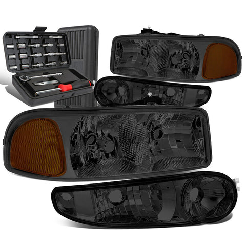 2001-2007 GMC Sierra/Yukon Smoked Amber Side Headlight Bumper Lamps+Tool Box