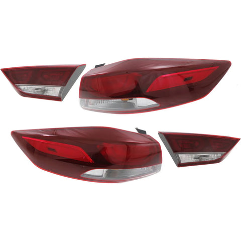 Tail Lights For 2017-2018 Hyundai Elantra L/R Pair Inner Outer Assy Halogen/LED