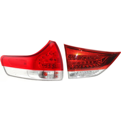 Tail Light For 2011-2012 Toyota Sienna Driver Side Inner and Outer