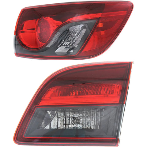 Tail Light Set For 2013-2015 Mazda CX-9 Right Inner and Outer Clear/Red Halogen