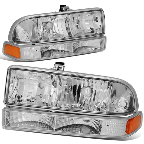1998-2004 Chevy Blazer S10 Chrome/Amber Corner Headlight Signal Bumper Lamps